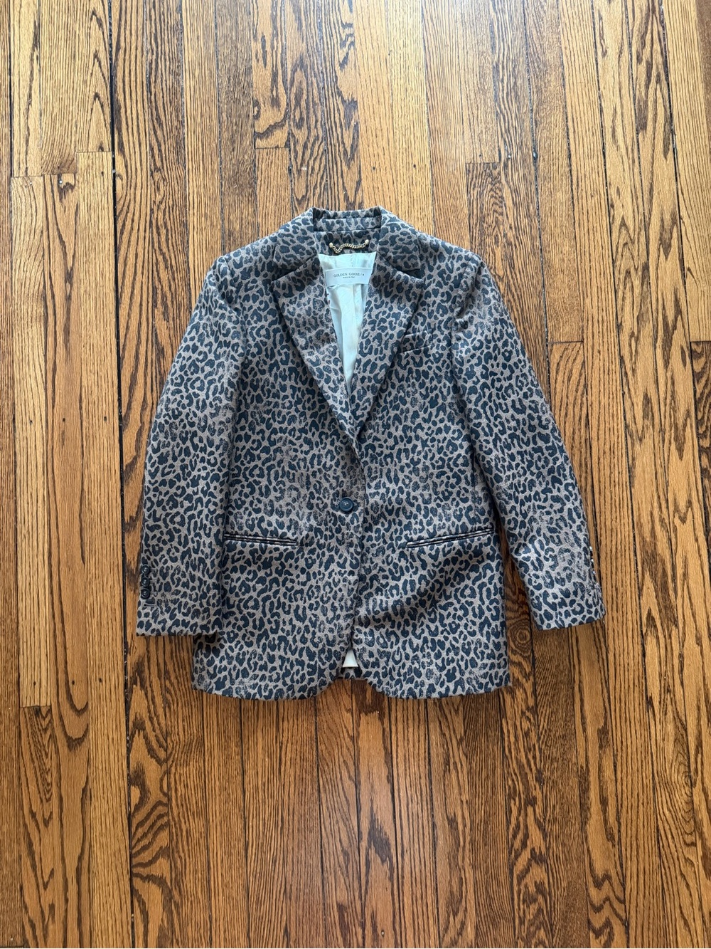 Golden Goose Leopard Jacquard Wool Blazer — IT 36 (US 0/2)
